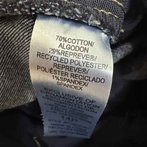 Democracy Absolution Bootcut Jeans Womens 14P (34x28) Dark Wash Elastic Waist - Picture 7 of 12